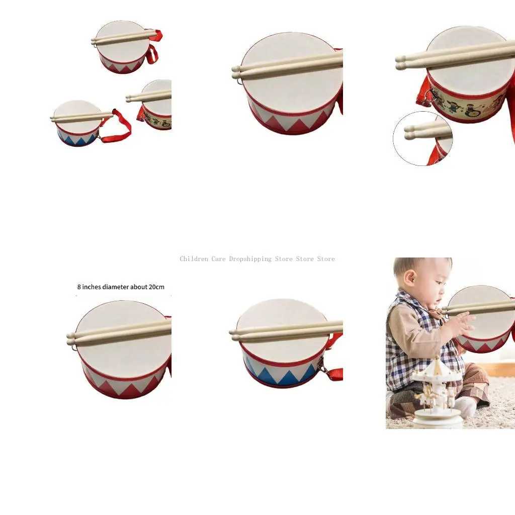 ウッドドラムトイベイビー楽器パーカッショントイドラム感覚ミュージカルおもちゃ