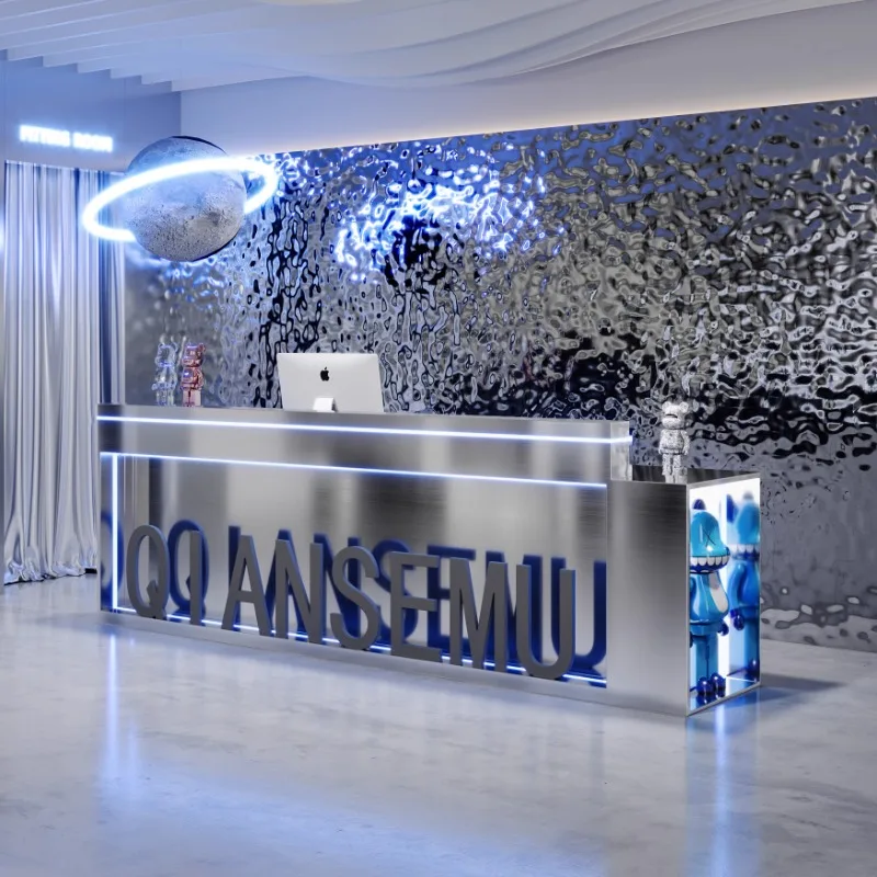 

Металлический стиль, мобильная мебель для приема, деловая стойка, банковская стойка, ящики для стола в форме быта, Balie Beauty Desk Hutch