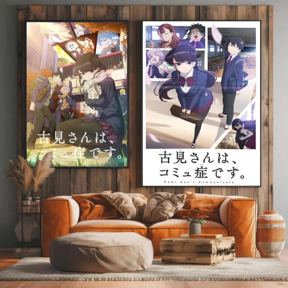 anime K-Komi Cant Communicate-E Painting Calligraphy Elegant Botanical Decor for Living Room Modern Interior Design