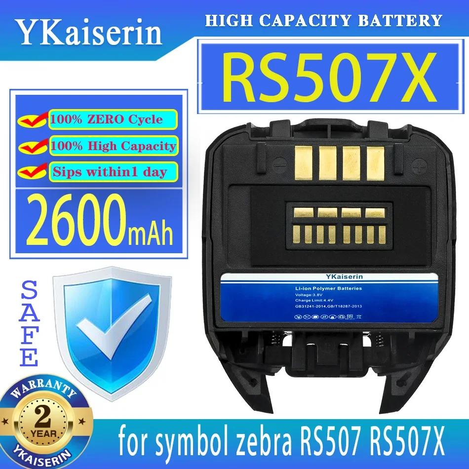 

YKaiserin Battery 2600mah for symbol zebra RS507 RS507X BTRY-RS50EAB02-01 Bateria