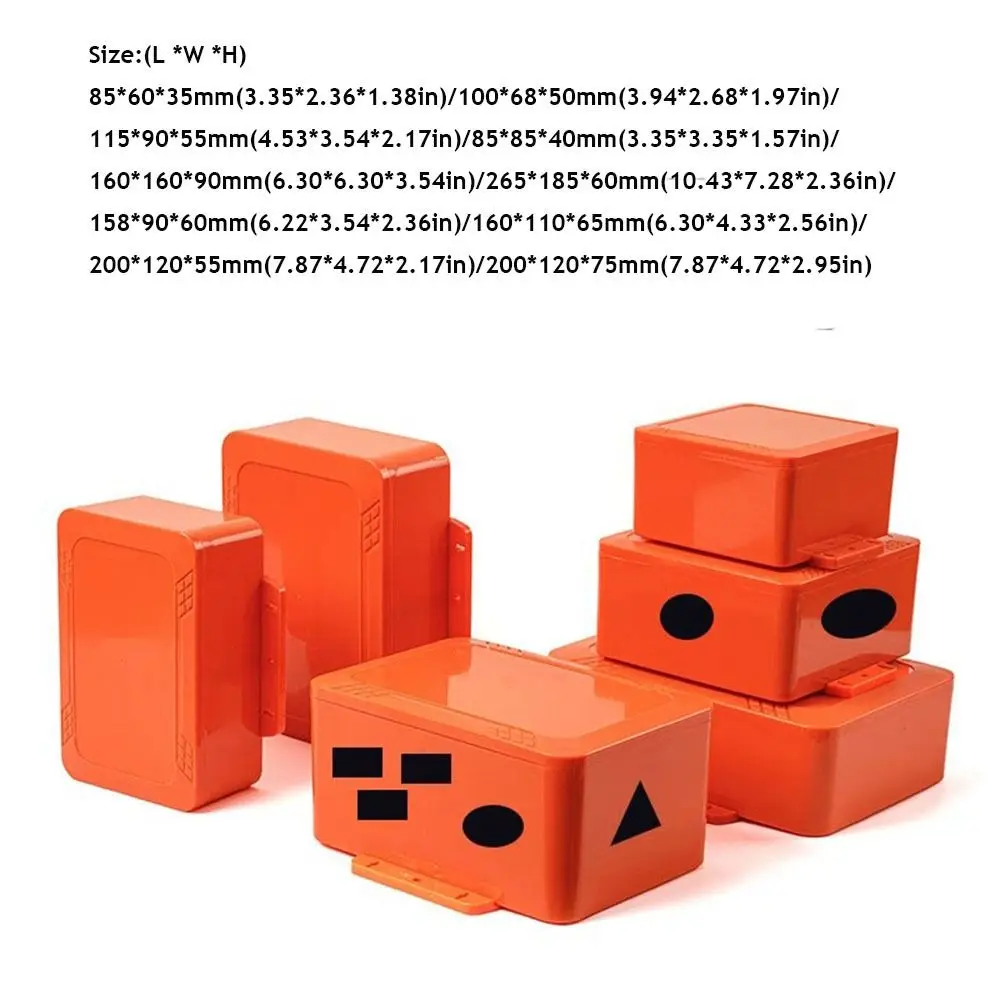 IP67 Waterproof Enclosure Junction Housing Box ABS Plastic Orange Color Electronic Project Case Instrument Box Outdoor Indoor
