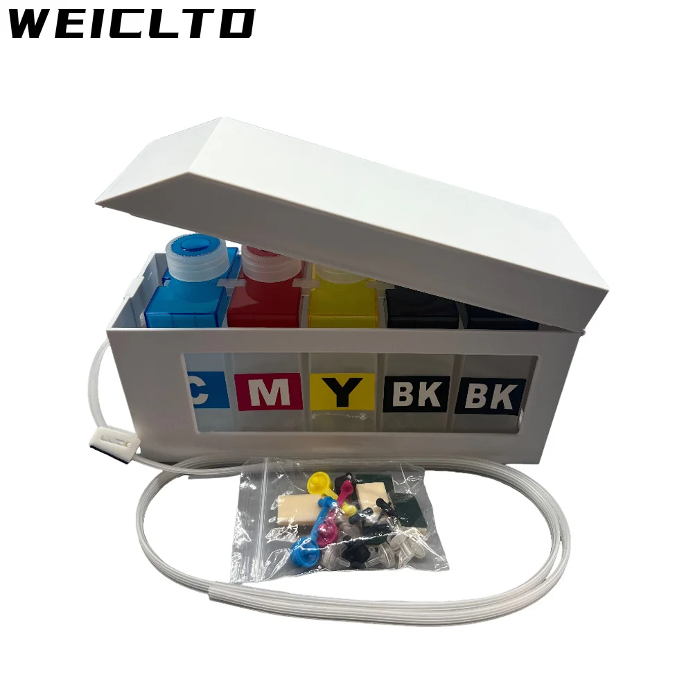 Высокое качество, 4 или 5 цветов, резервуар Ciss 250 мл для Epson HP Canon Brother Ricoh Roland Muto Printer DTF Transfer DTG DYE Пигментные чернила