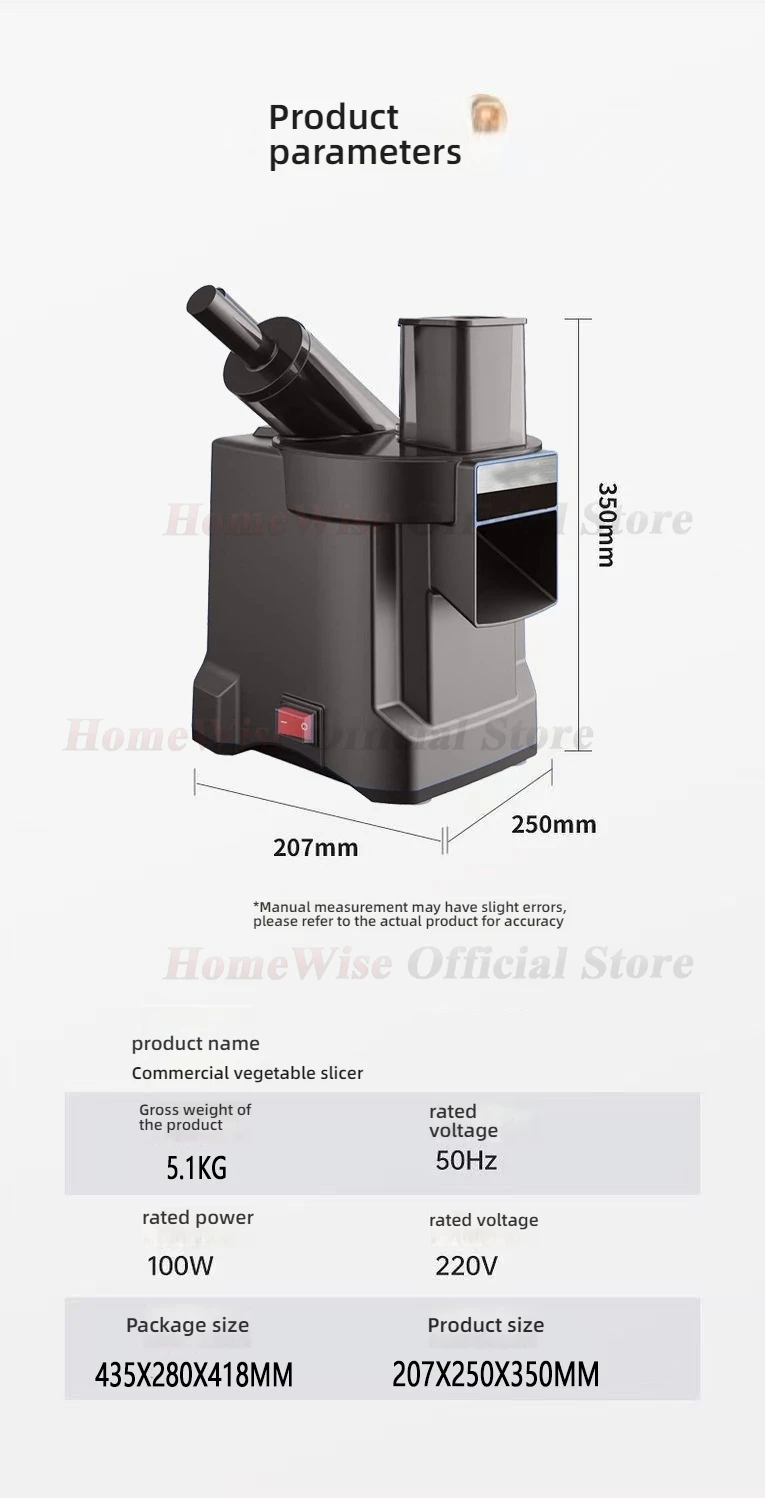 LX 다기능 야채 커터 과일 슬라이서 슈레더 큐브 커터 3 블레이드 디스크 푸드 프로세서 경사 및 직선 피드 포트