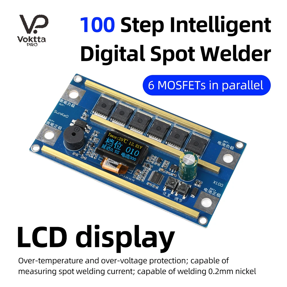 X100 12V Portable Spot Welder Kit LCD Display Lithium Battery Spot Welding Machine Control Board Equipment DIY Kit