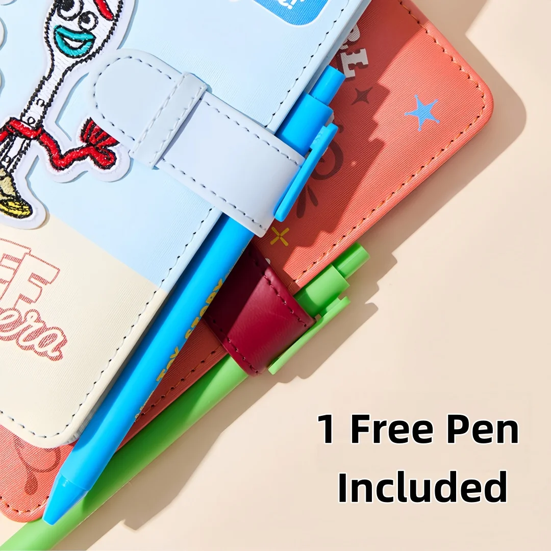 Disney Toy Story A6 Embroidered Notebook, High-Quality Leather-Bound Journal, Portable Notebook for Elementary School Students