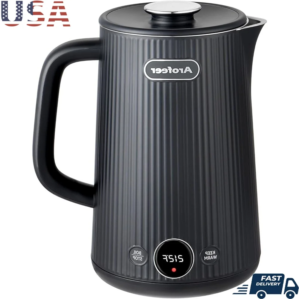 

Electric Kettle with Temperature Control 1200W Stainless Steel Hot Water Kettle Auto Shut Off Keep Warm 1.7L Fast Boil