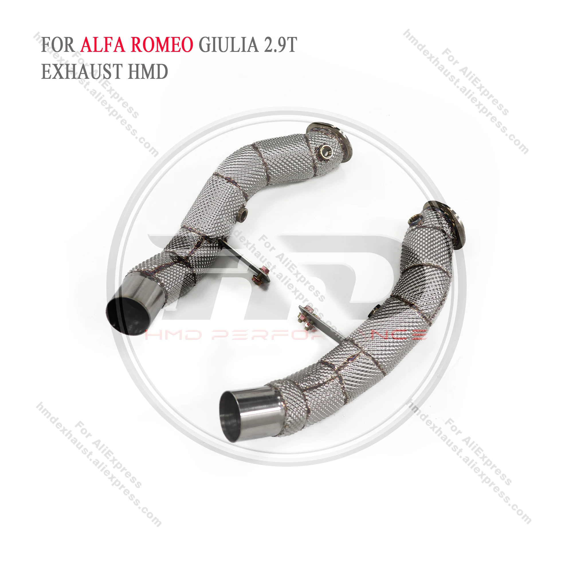 HMD Exhaust System Stainless Steel Performance Downpipe for Alfa Romeo Giulia Stelvio 2.9T With Heat Shield Pipe