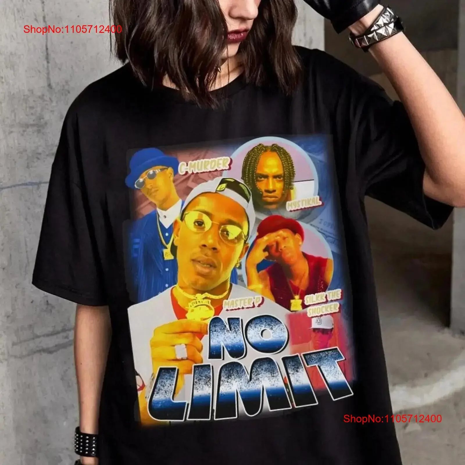 No Limit Records MASTER P RAP T Shirt Rapper Initial Hip Hop BamiFines vintage Washed Stretched Top For Everyday Wear Soft