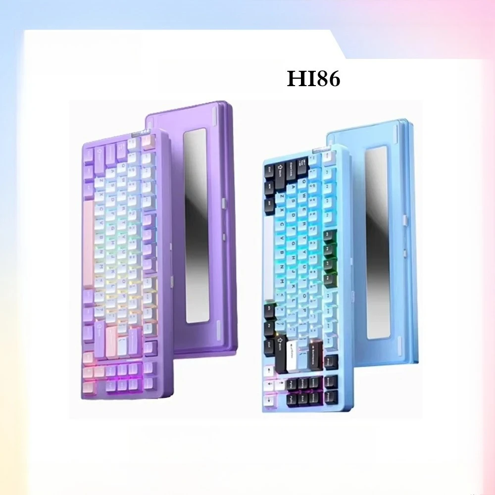 

Hi86 Mechanical Keyboard Three-mode Aluminum Alloy Hot-Swap RGB Light Gasket Game Keyboard Customized Esports Accessories