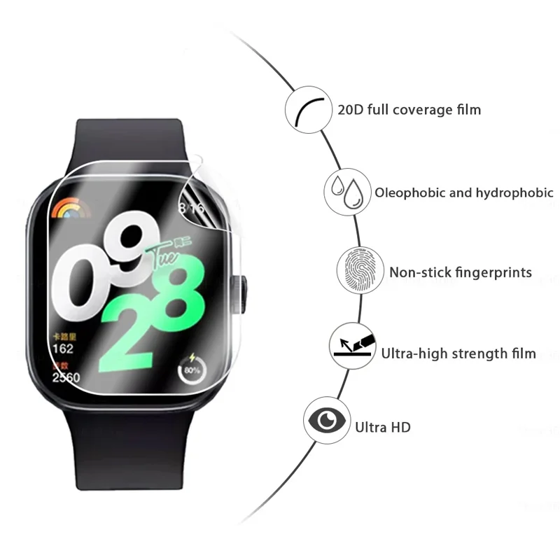 Protective Film For Xiaomi Redmi Watch 4 Screen Protector Anti-scratch Film for Redmi Watch 3/3active Replacement Accessories