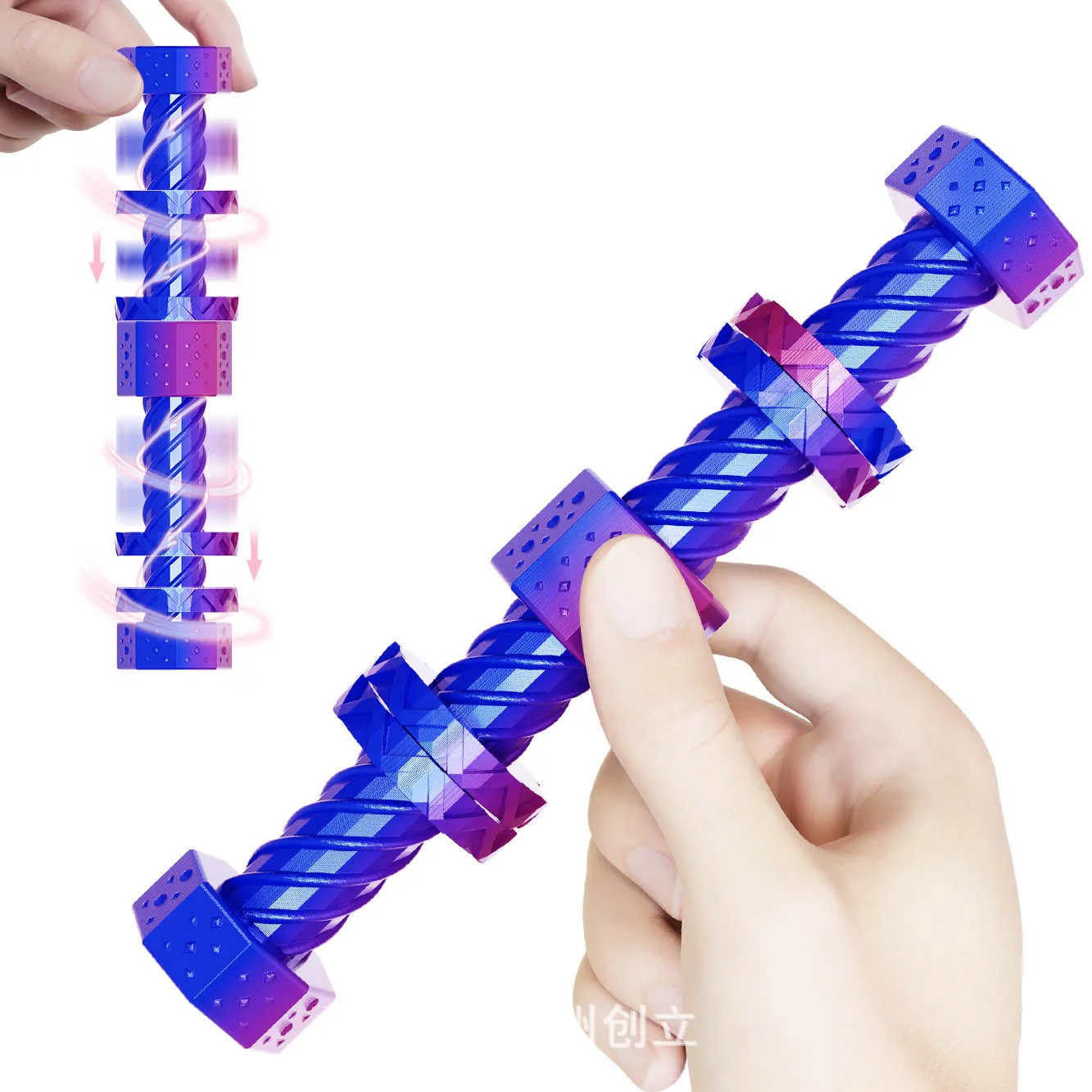 3D Gedrukt Dual Head Schroef Spinning Vingertop Speelgoed Leuke Spiraal Voor Kinderen Volwassen Stress Relief Speelgoed Hand Spinning ADHD Autisme Fidget