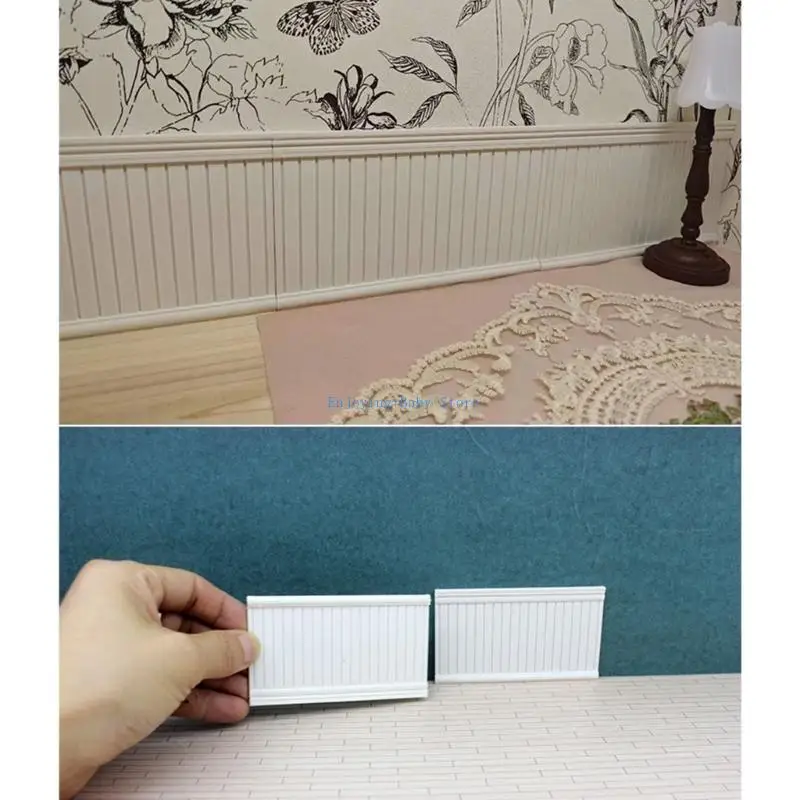 

770B Wainscot Miniature Dollhouses Display Accessory 1/12 Scale, Realistic Zakka Dollhouses Miniature
