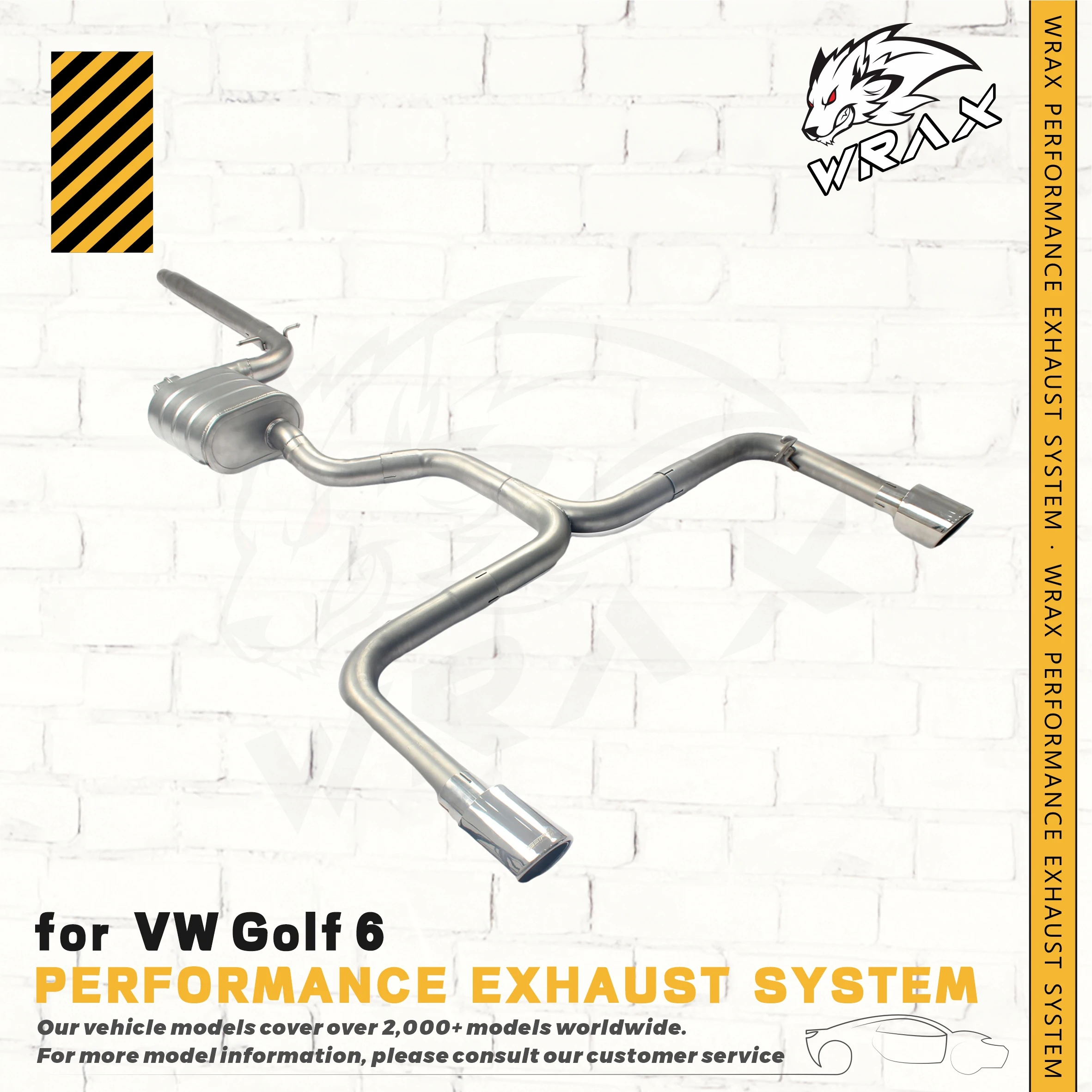 

WRAX Exhaust Stainless Steel Catback for VW Golf 6 with valves DIY modification Easy installation