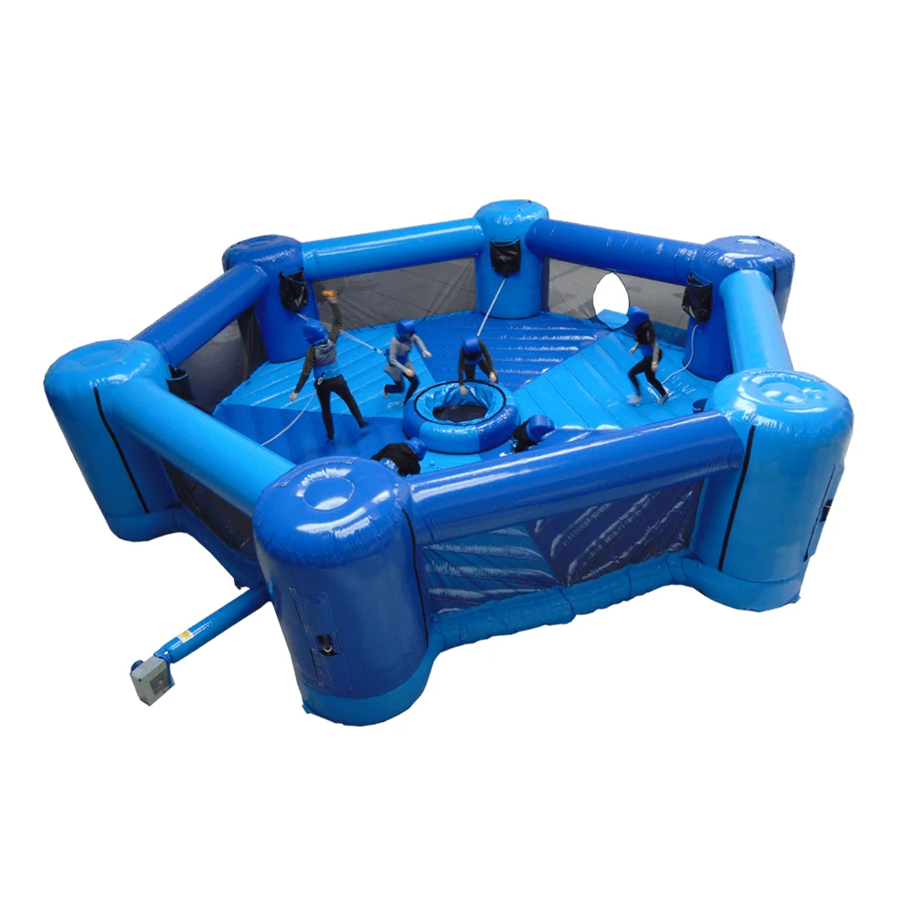 Aufblasbares Sportspiel Bungee Run Hippo Chow Down 6-Spieler Aufblasbare hungrige Hippos-Spiele für Erwachsene und Kinder zum Verkauf