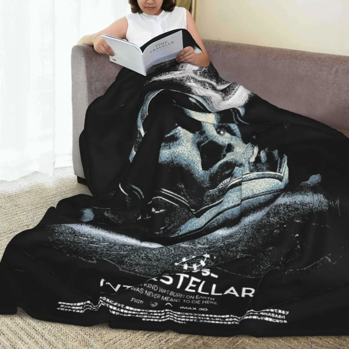 Interstellar Blankets Fleece Summer Multifunction Soft Throw Blankets for Home Travel Plush Thin Quilt