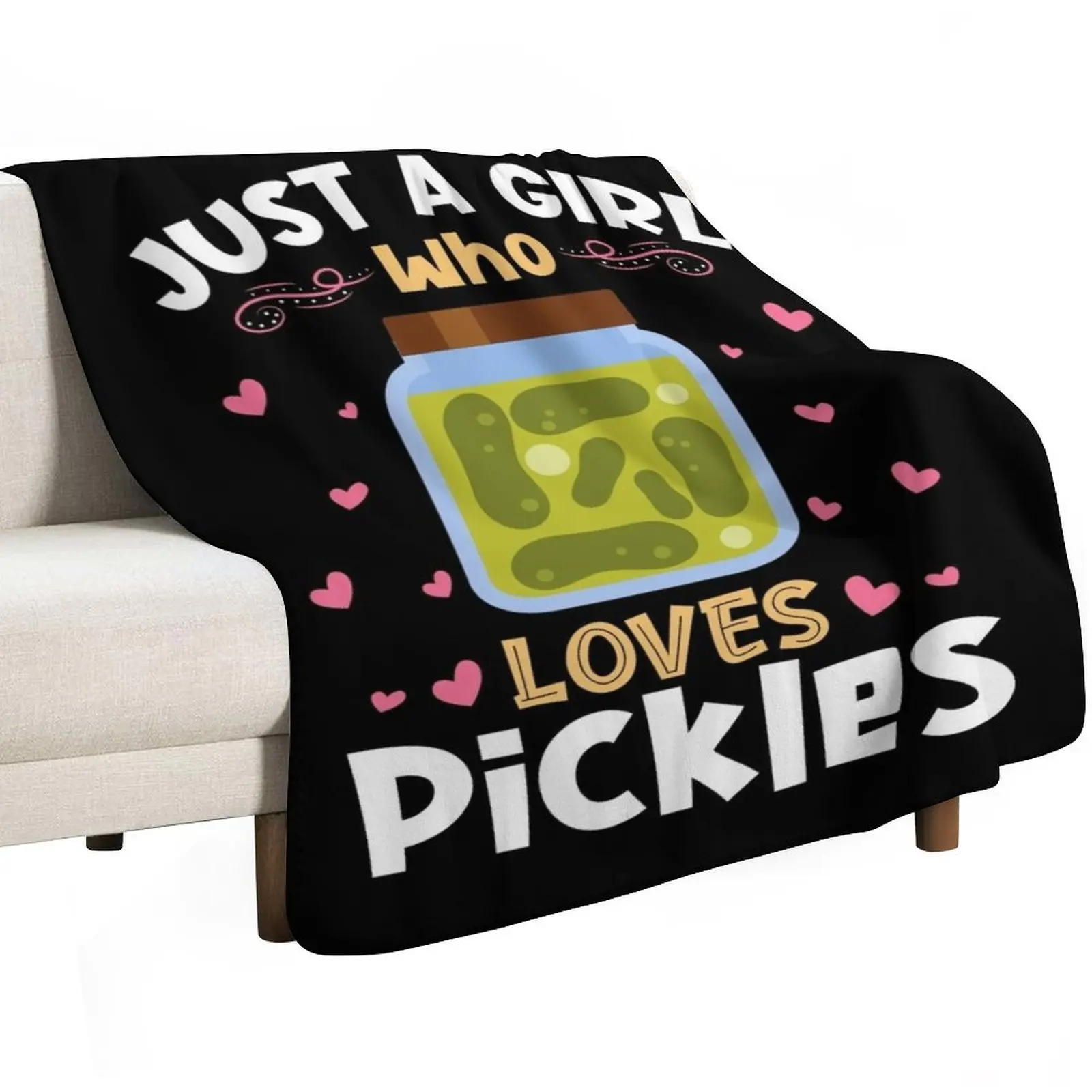 Just a Girl who Loves Pickles Vegan Throw Blanket wednesday Luxury Brand Furry Giant Sofa Flannel Blankets
