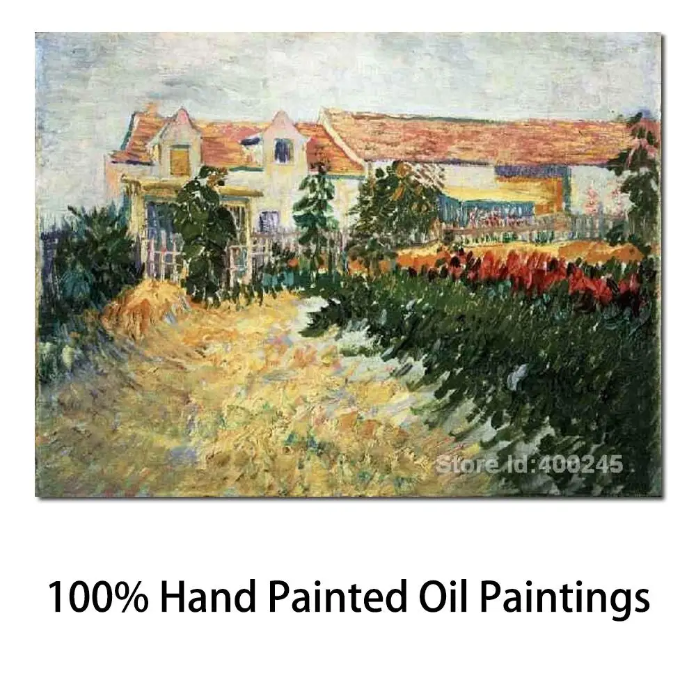 

Impressionist Art House with Sunflowers Vincent Van Gogh Paintings Home Decor Handmade High Quality