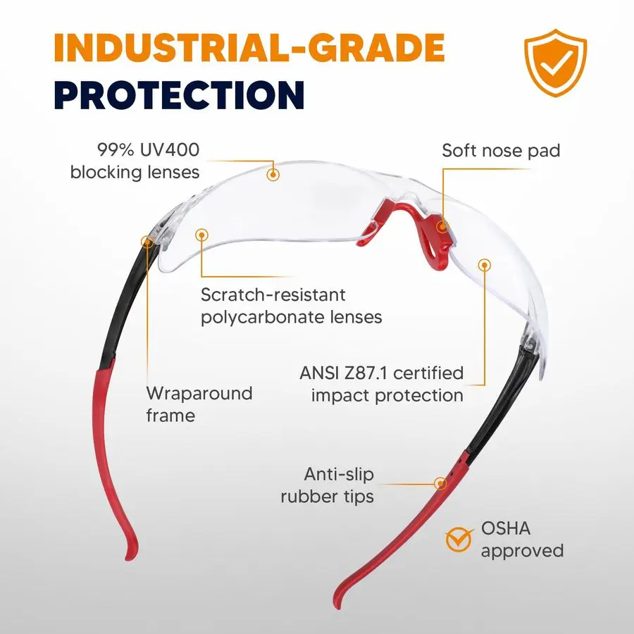 Safety Glasses 24 Pack, Protective Eyewear UV Protection ANSI Z87.1, Safety Goggles Scratch amp Impact Resistant, Eye Protection