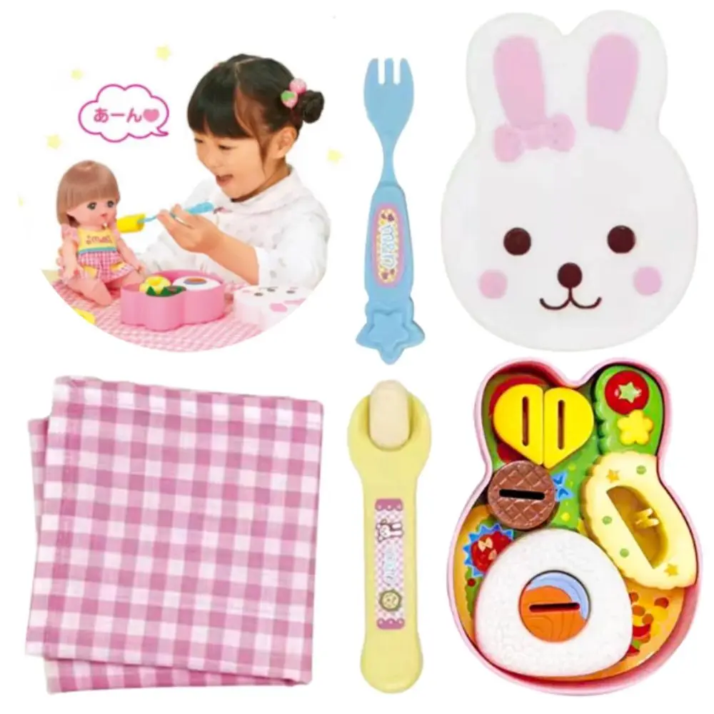 Rabbit Shape Food Feeding Toy Pretend Play Early Education Lunch Box Pudding Toy Kawaii Simulation Model Play House Toys