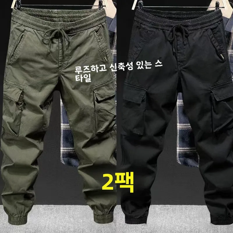 عرض خاص للتخليص، ملابس رياضية أمريكية عتيقة متعددة الجيوب مربوطة بالكاحل للرجال للربيع والخريف مقاومة للاهتراء...