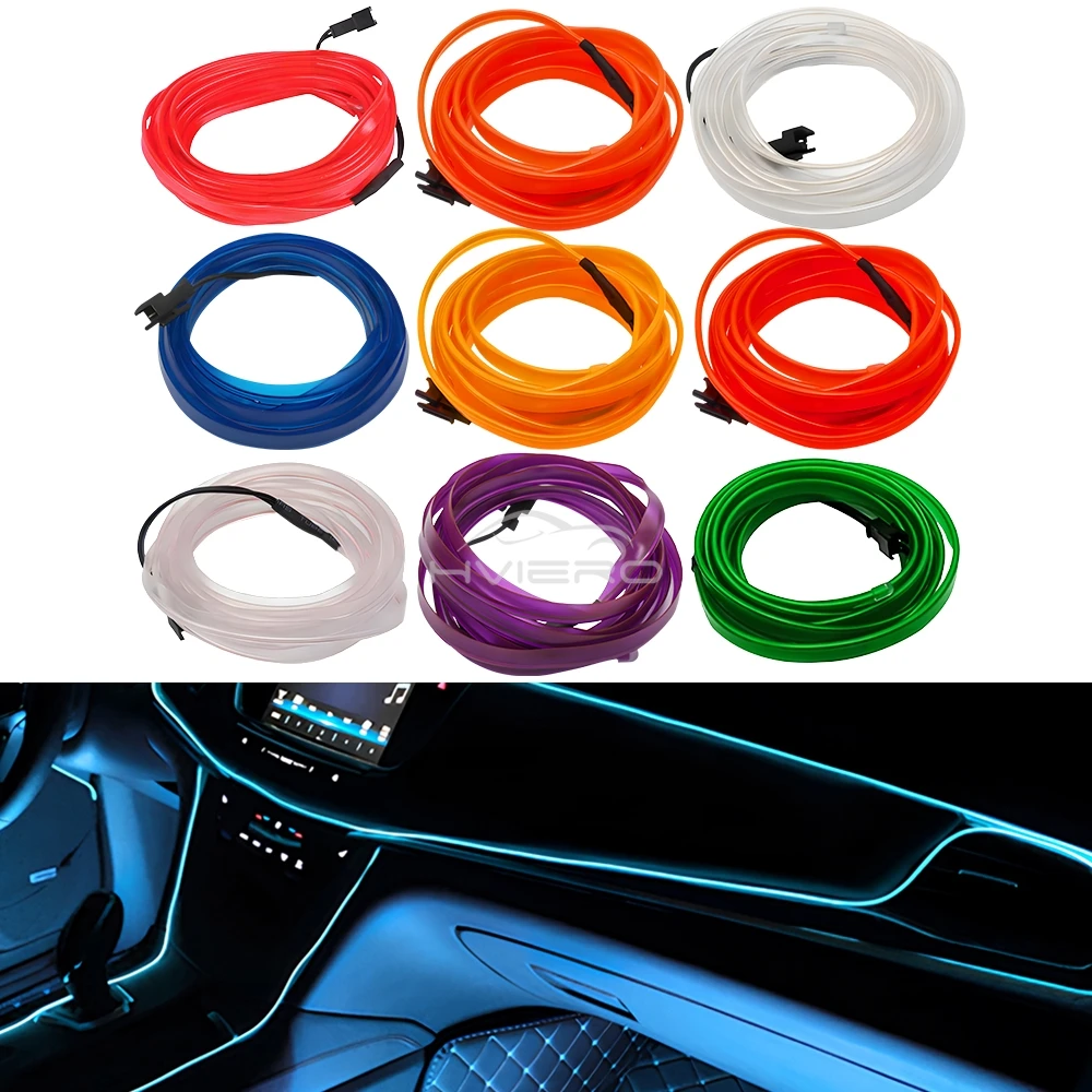 Heißer Verkauf 1/2/3/5M Auto Innen Beleuchtung LED Tür Streifen Dekoration Girlande Draht seil Rohr Linie Flexible Neon Lampen Bar USB Stick – Detail 2