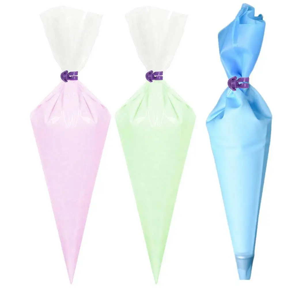 

55pcs Piping Bag Set Thickened PE Piping Bag TPU Pastry Bag Silicone Tie Cake Decoration Accessories Acrylic Cake Disc