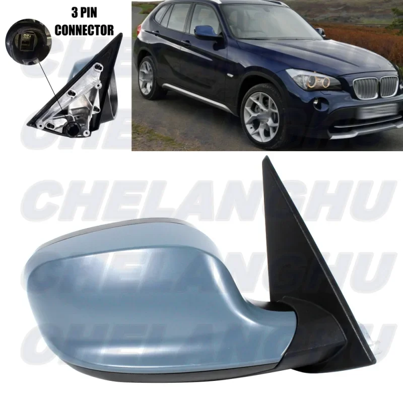 

For BMW X1 E84 2009 2010 2011 2012 US Version Right Side 3 Pins Paintable Heated Power Adjust Memory Power Fold Mirror Assembly