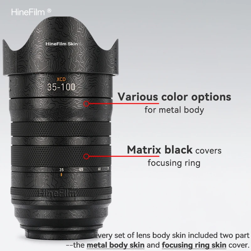 Hinefilm Skin for Hasselblad XCD 35-100mm f/2.8-4 Lens Sticker 35 100 Wrap Cover for Hasselblad XCD35-100 Lens Protective Skin