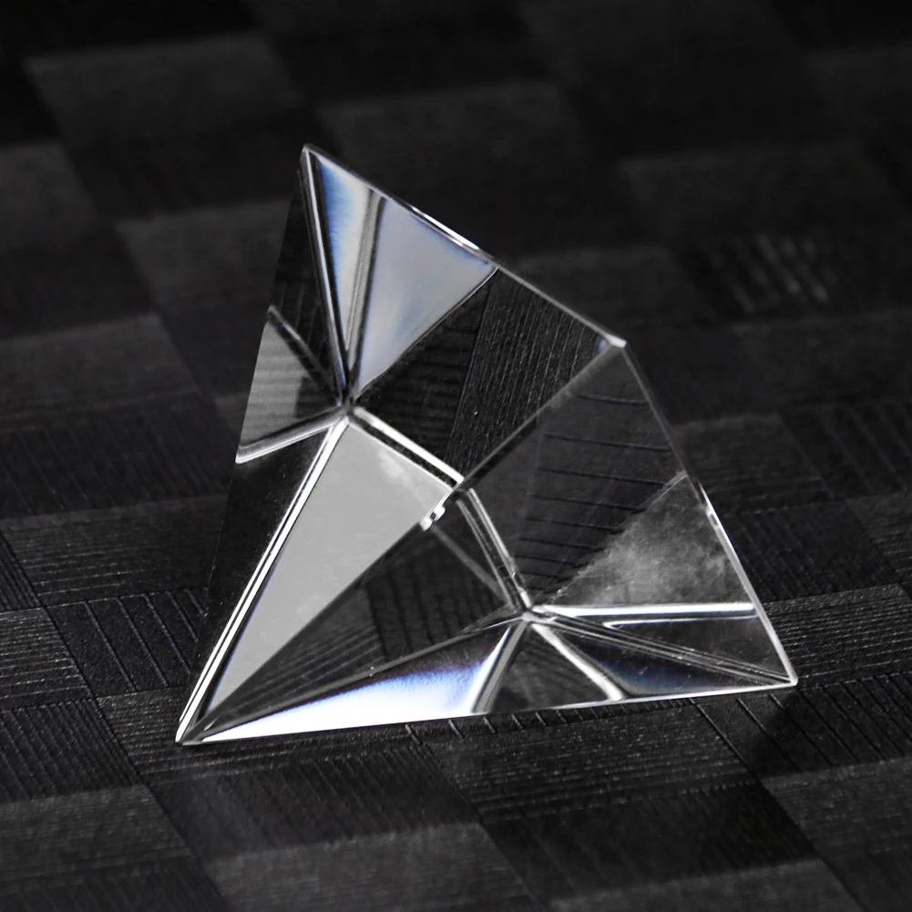 Egyptian Pyramids Clear Faceted Prism Cone Crystal Ornament Aurora Refraction Sun Catcher Khufu Pharaoh Amulet Paperweight Decor