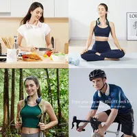 Ventilateur de cou portable JISULIFE, batterie rechargeable 4000 mAh, 5 vitesses réglables, tour de cou mains libres sans pales et flexible pour le sport 6