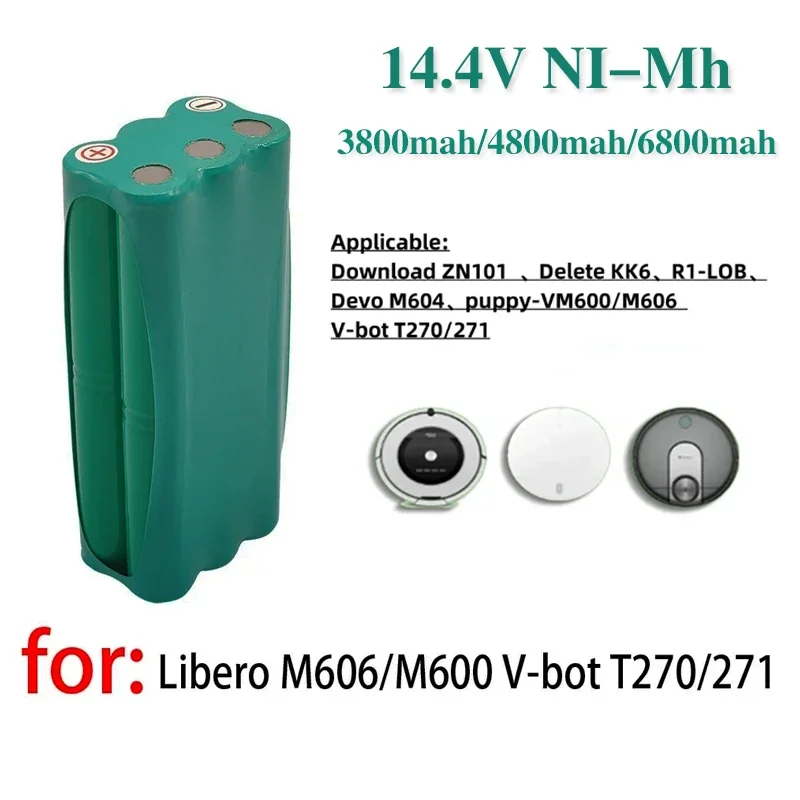 

PALO 14.4V Ni-MH 2000mAh Rechargeable Battery For Libero V-M600 M606 Vbot T270 T271 M8 Papago S30C VONE T285D Vacuum Cleaner