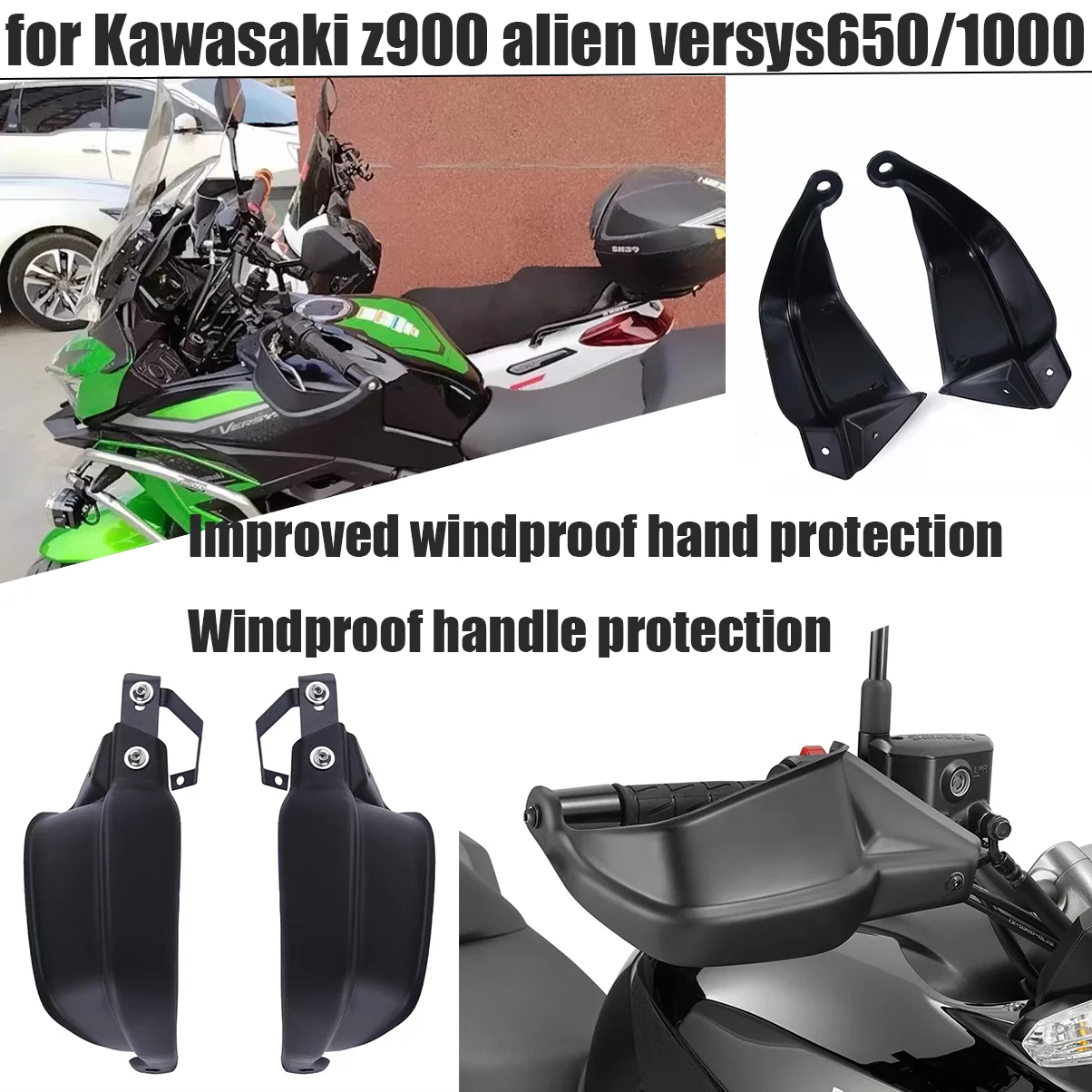 

For Kawasaki Versys 650 1000 Z900 Motocycle hand handle guard protector handlebar handguards shields Brake Clutch Windshield