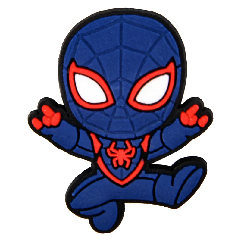 16 estilos de dijes de zapatos de superhéroe SpiderMan para zuecos, sandalias, decoraciones, zapatos de agua para niños, accesorios, decoración de