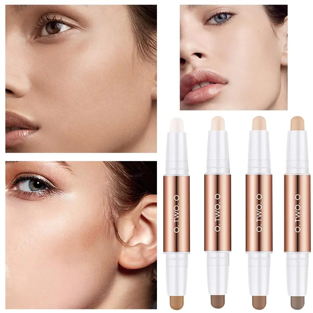 Doppelkopf Highlight Bronze Stift Gesicht Make-up flüssige Concealer Foundation Bleistift wasserdicht Stick Make-up Kontur Kontur g2y9