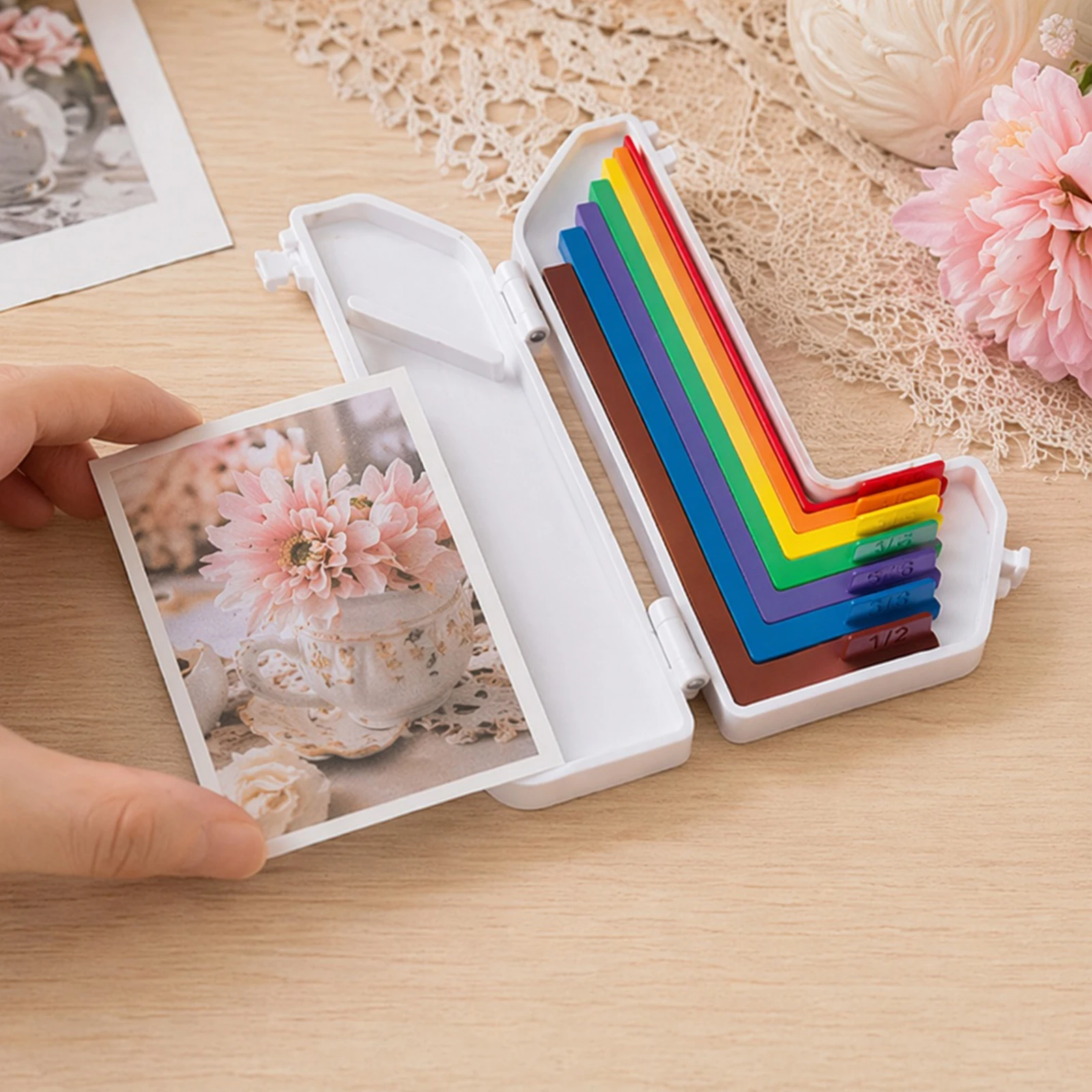 7 Pcs Precision Layering & Matting Spacers with Storage Case and Size Tabs Color-Coded Tools Creative Positioning Pieces Card