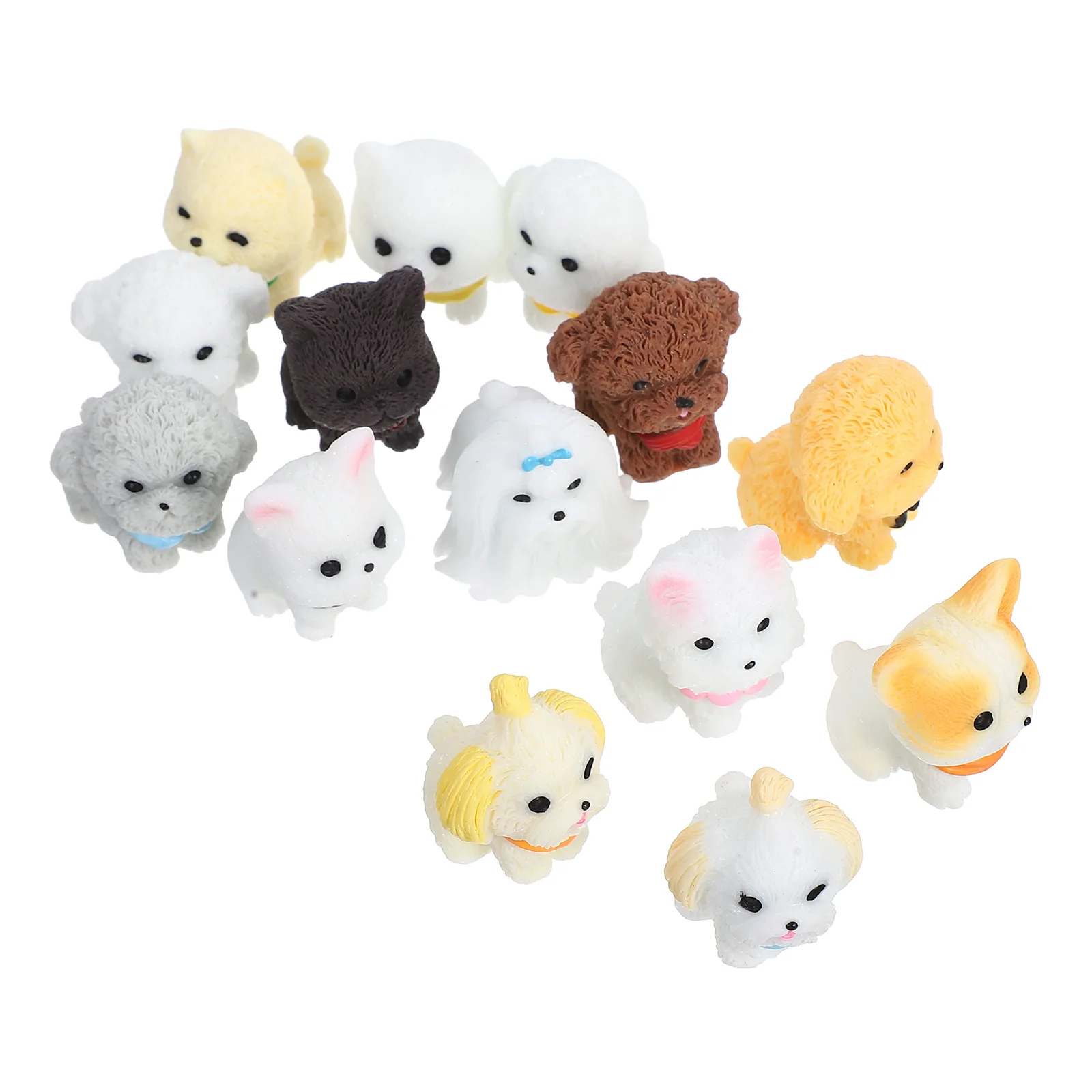 

14pcs Mini Dog s Resin Puppy Accessories house Miniatures Garden Decorations Craft Animal Statues Tiny Puppy