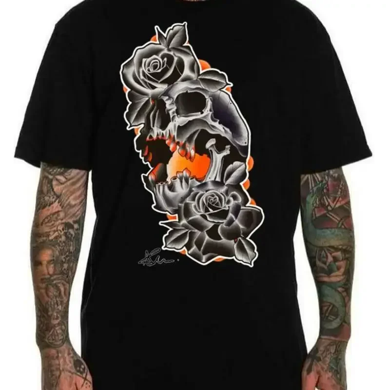 NEW Art Society x Retro Kings CRONSHAW SKULL BLACK T Shirt SMALL 3