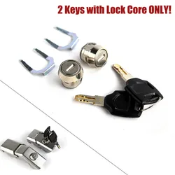 2 Keys + Lock Cylinder Core Plug Universal for Motorcycle Top Box Case Luggage Trunk Storage Toolbox Accessories Replacement
