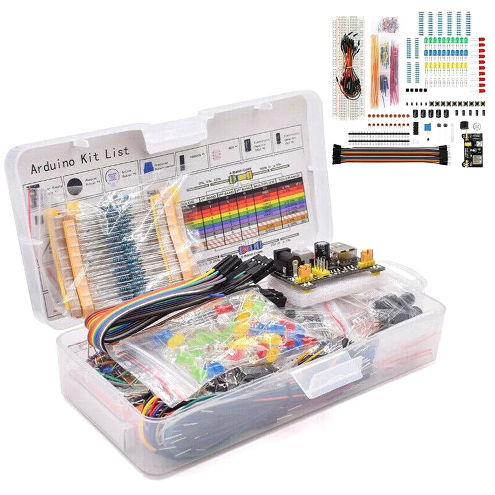 830 stks/doos DIY Project Starter Kit Voor Arduino UNO R3 Kit Elektronische DIY Kit Elektronische Component Set Met Tie-punten Broodplank