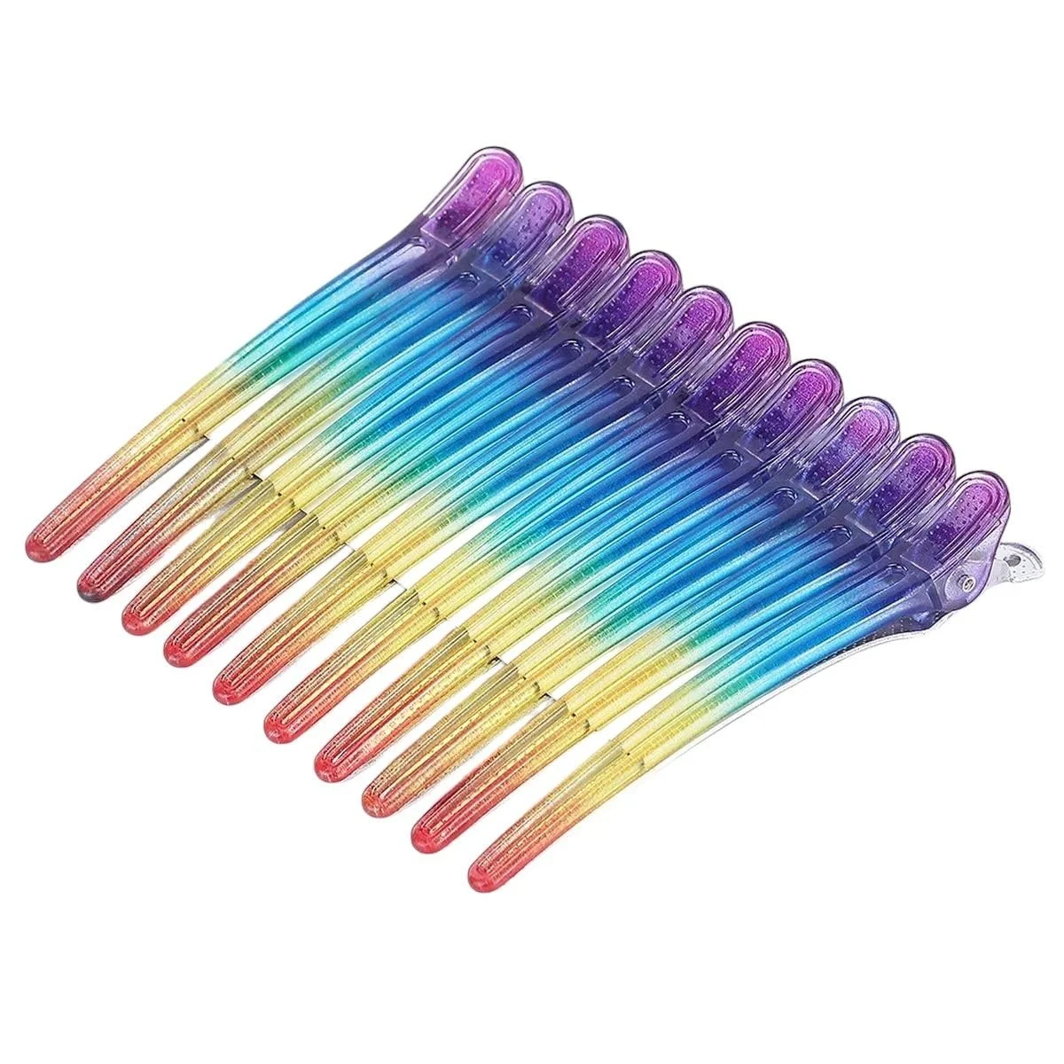10Pcs Set Color Hairdressing Sectioning Anti-static Hair Pro Hair Clips Plastic Clamps Hair Clip Hairpin Styling Accessories