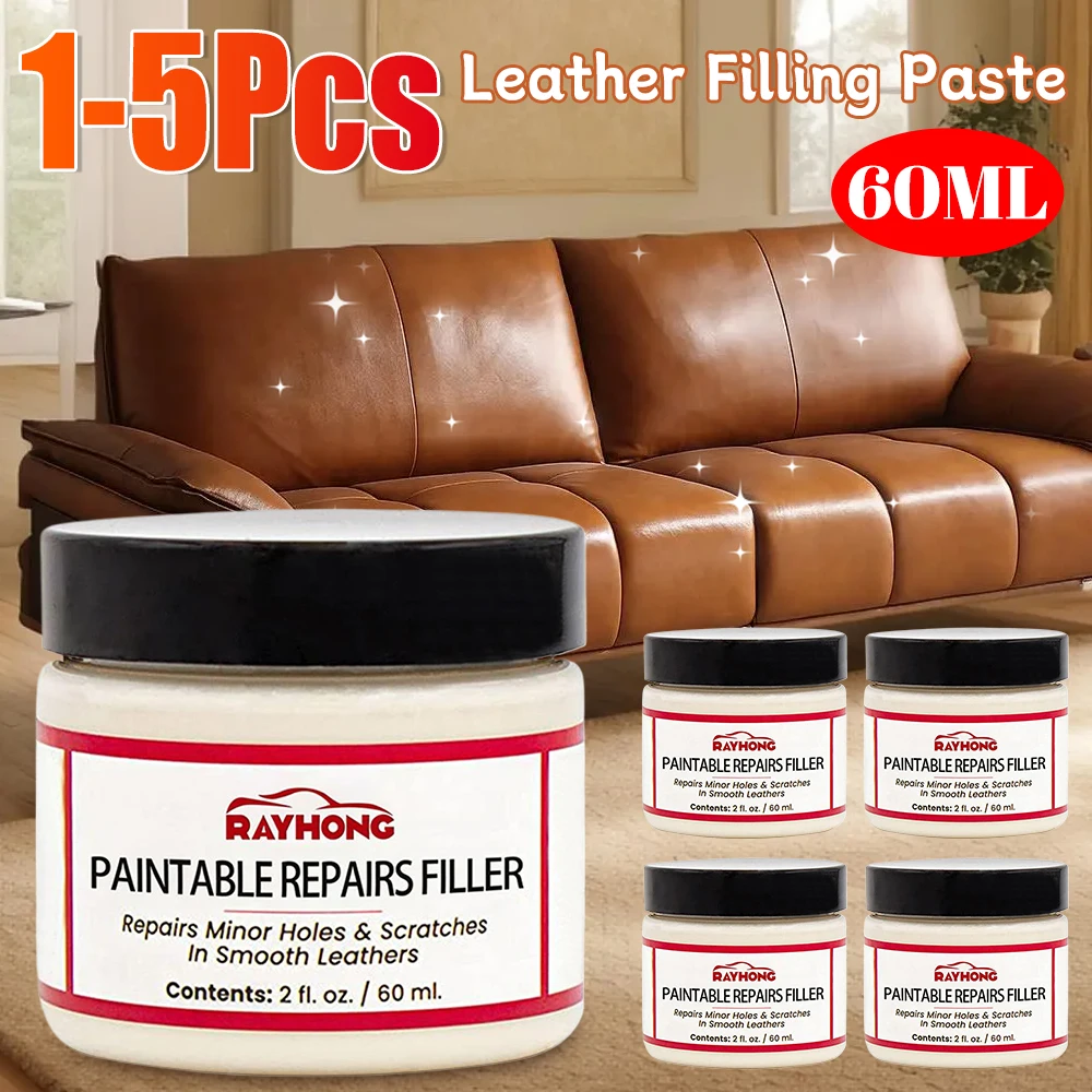 1-5PCS 60ML Leather Filling Paste Cracks Sofa Car Seat Natural Leather Filler Repair Compound Auto Leather Car Repair Scratches