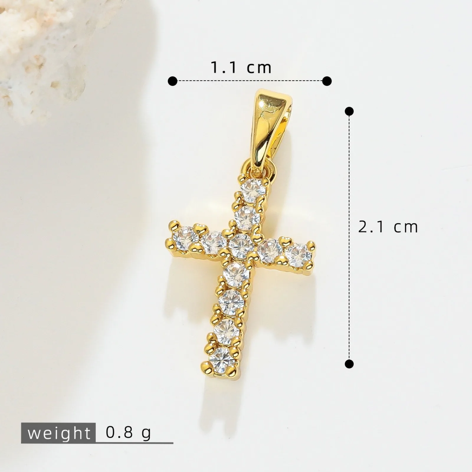 1 Stück Messing-Kreuzanhänger, 18K vergoldet, für DIY-Halsketten, Armbänder, Schmuckherstellung, Großhandel – Detail 14