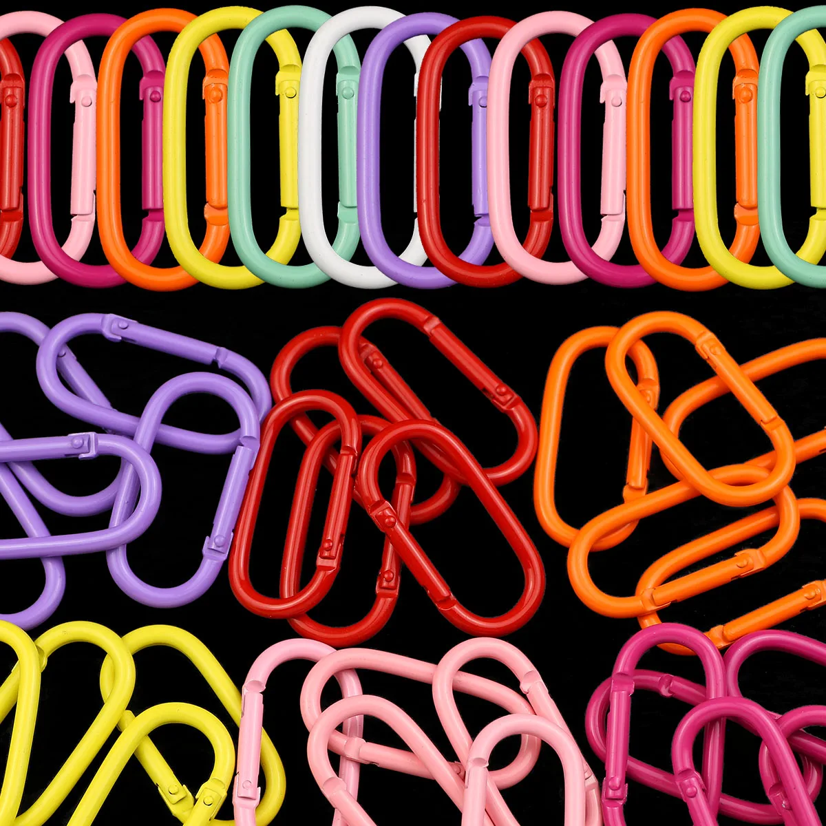 Zinc Alloy Baking Varnish Color Spring Mountaineering Buckle For Making DIY Jewelry Keychain Pendant Accessories 2-20PCS 25*50MM