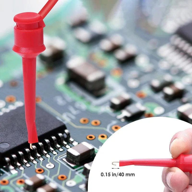 Multi functional detachable probe for multimeter, high-precision gold-plated tip piercing steel needle, telescopic hook clip