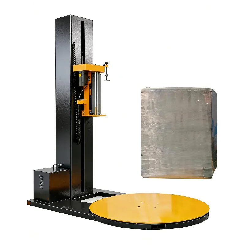 Automatic Pallet Stretch Wrapper with Pneumatic Press Top PLC Control Pre-Stretch Film Saving Machine CE Certified