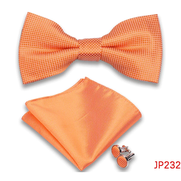Klassische Herren Fliege Taschentuch Manschettenknöpfe Set Jacquard Fliege für Mann Hochzeit Business Schmetterling Knoten Geschenk Mann Zubehör – Detail 34