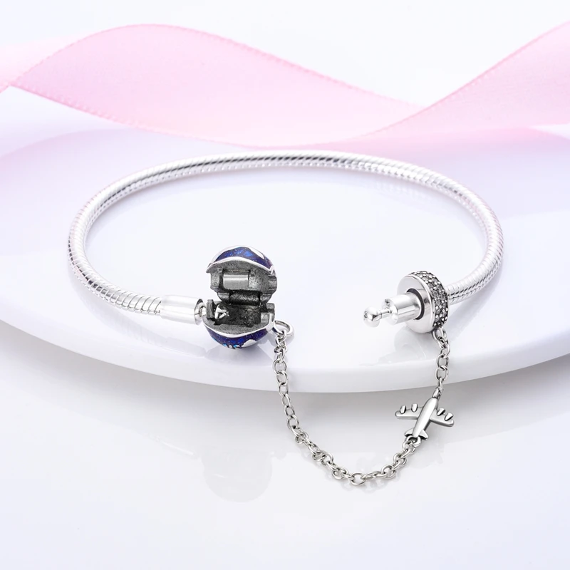 Original Armbänder 925 Silber 17-20 CM Herz Sicherheit 3mm Kette Schlange Knochen Armband Fit DIY Charms perle Geburtstag Schmuck Geschenke – Detail 17