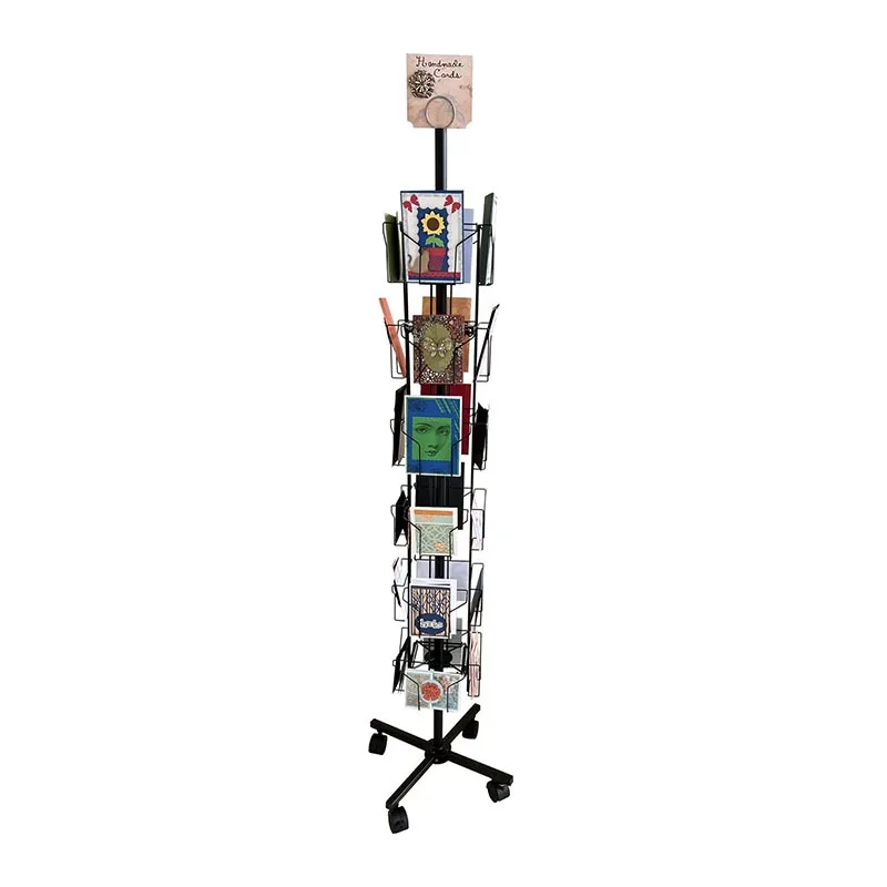 Rotating Postcard Holder Wire Greeting Rack Shelf Gift Card Rotating Display Rack