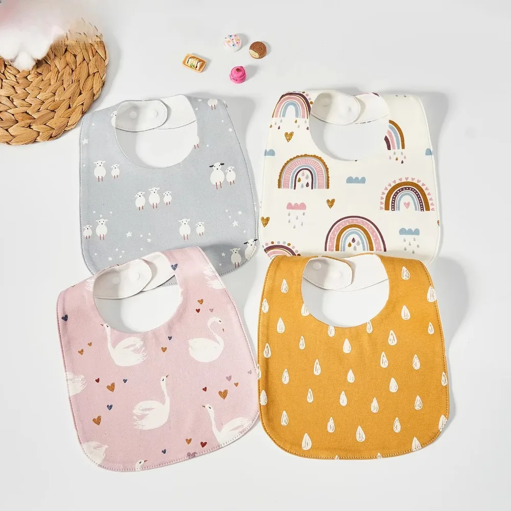 Baberos para bebé, paños para eructar, Baberos de algodón suave, babero ajustable en forma de U, babero para alimentación de recién nacido, Babero para Saliva para bebés