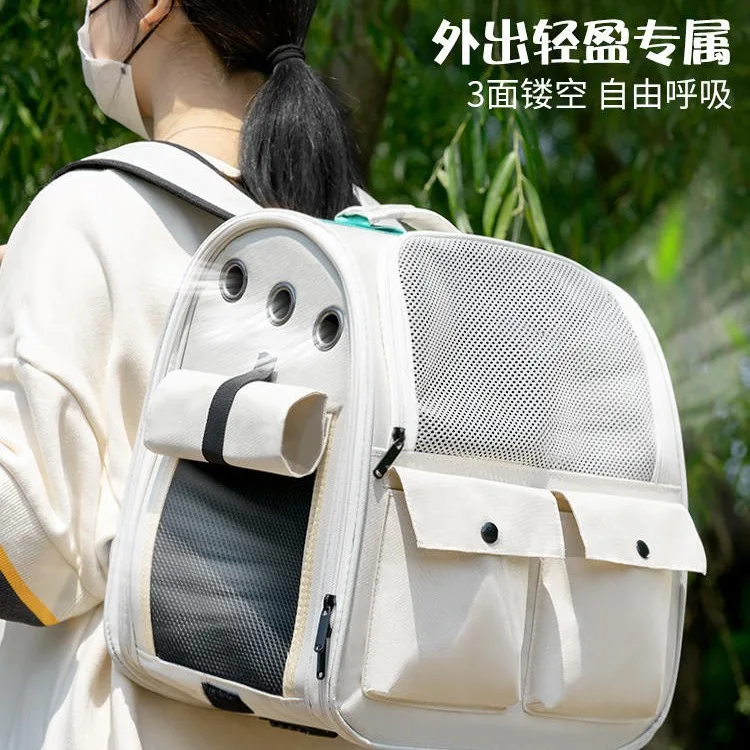 Big Space Foldable Pet Carrier Backpack Portable Transport Travel Carrying Shoulder Bag With Safety Lock Zipper Cat And Dog Bag